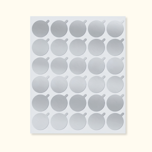 ALUMINUM Round Foil Glue Stickers – 300 PCS
