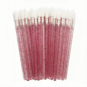 Crystal Handles Lip Glossy Wands Lash Removal Brush 50 PCS