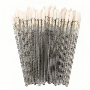 Crystal Handles Lip Glossy Wands Lash Removal Brush 50 PCS