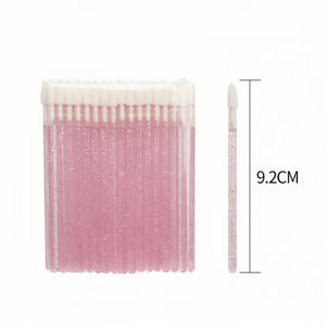 Crystal Handles Lip Glossy Wands Lash Removal Brush 50 PCS