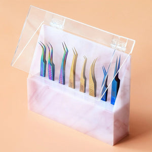 DISPLAY Marble-Style Tweezer Storage Stand – 8 Holes