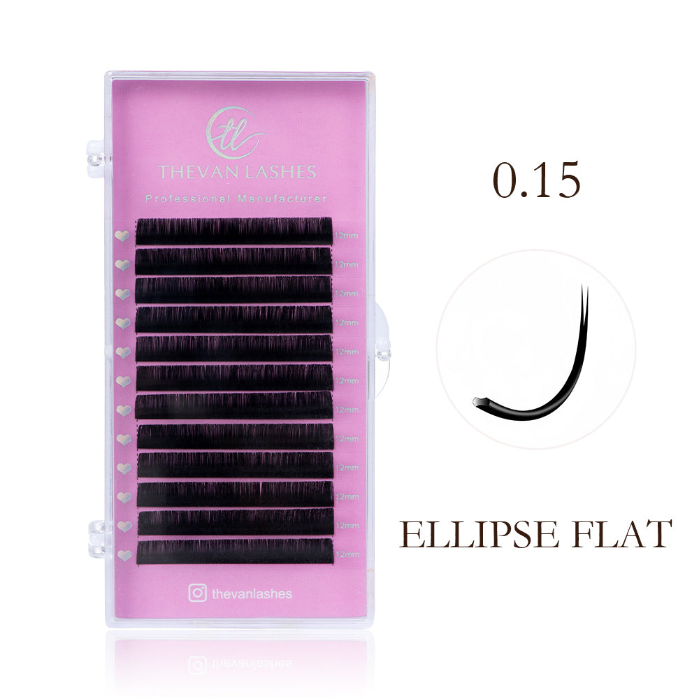 0.15 Ellipes Flat Double Tips Eyelash Extension