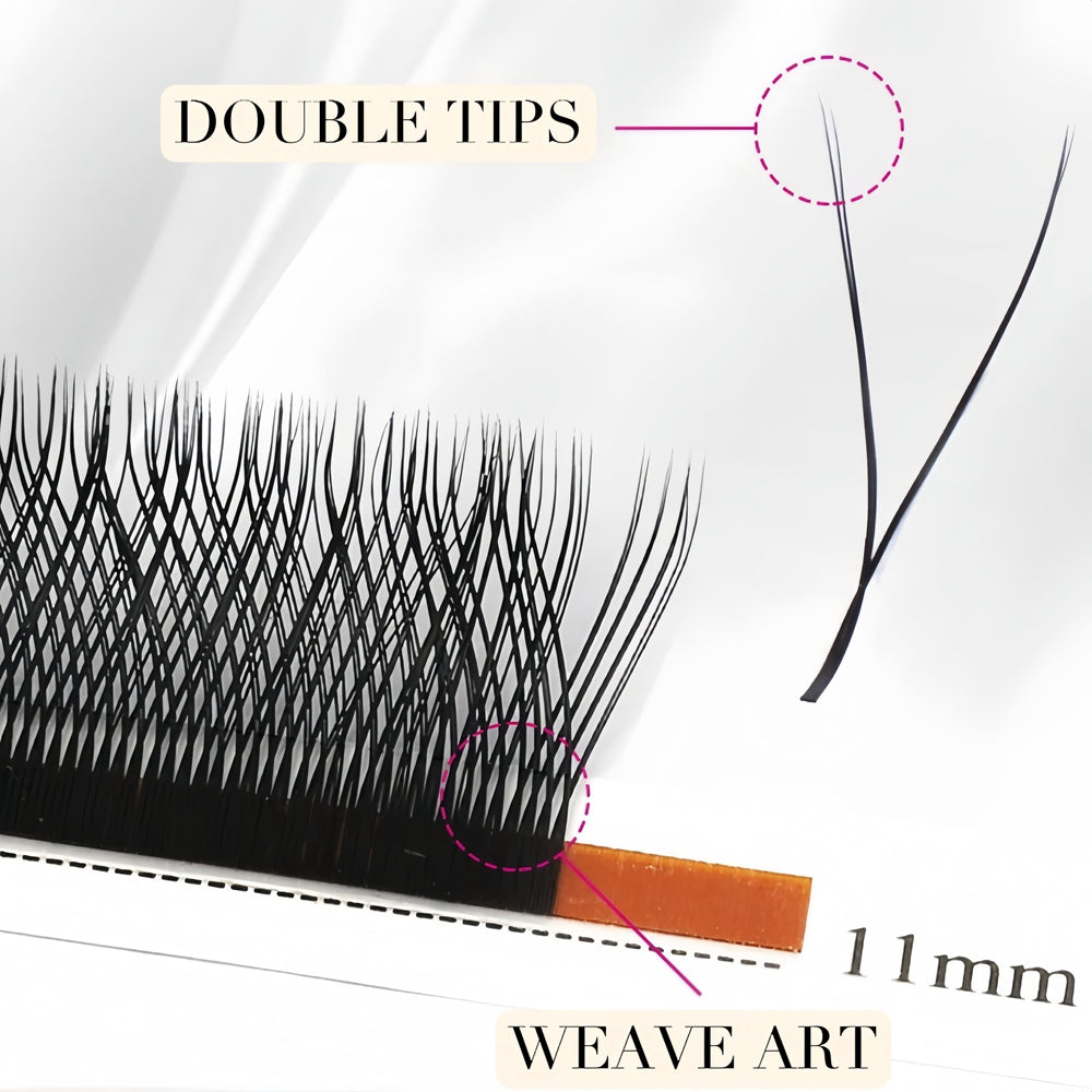 YY-Sahped 2D Premade Fans Eyelash Extension