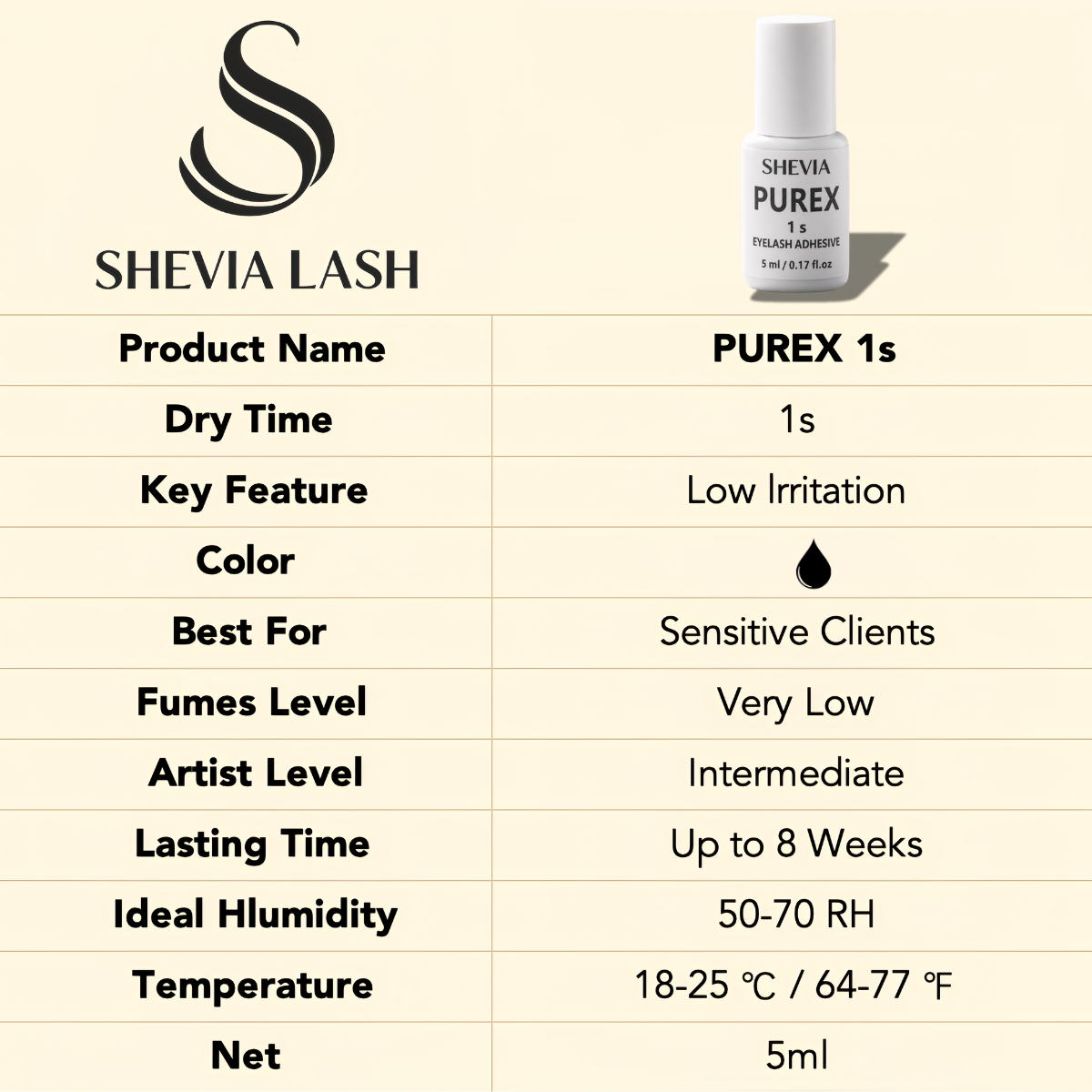 PUREX 1s Sensitive Professional Lash Adhesive