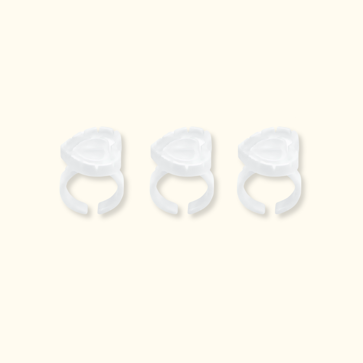 BLOOMING Heart Shaped Glue Rings Holder – 100 PCS