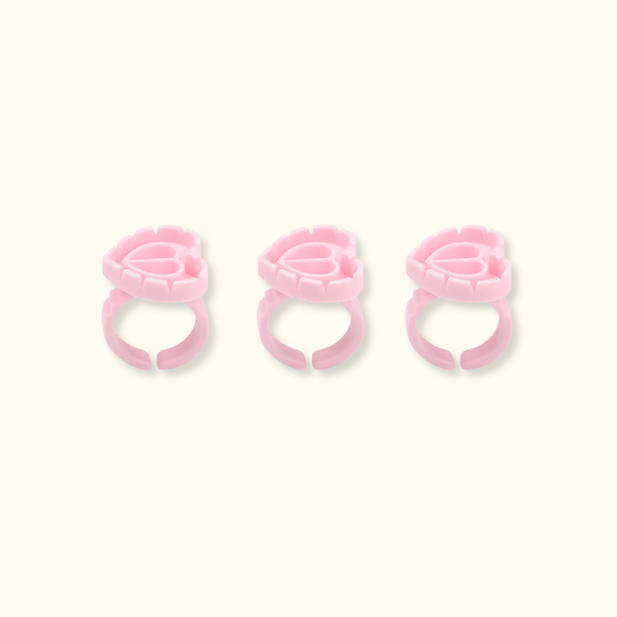 BLOOMING Heart Shaped Glue Rings Holder – 100 PCS
