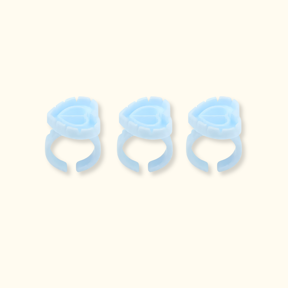 BLOOMING Heart Shaped Glue Rings Holder – 100 PCS