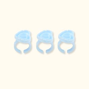BLOOMING Heart Shaped Glue Rings Holder – 100 PCS