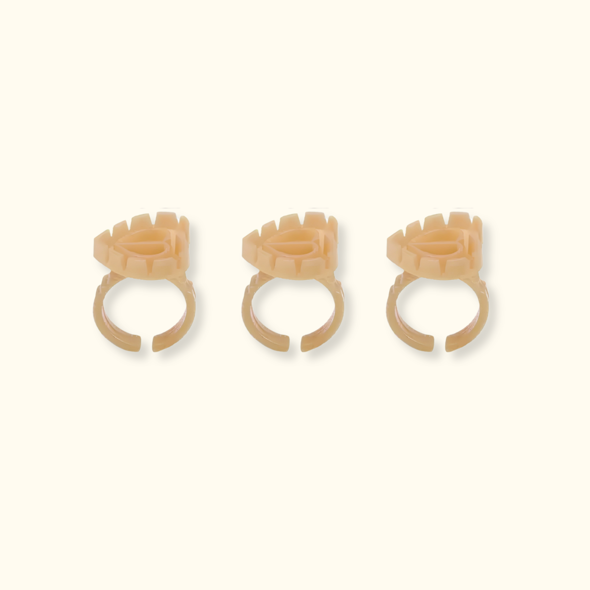 BLOOMING Heart Shaped Brown Glue Rings Holder – 100 PCS