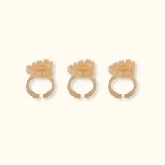 BLOOMING Heart Shaped Brown Glue Rings Holder – 100 PCS
