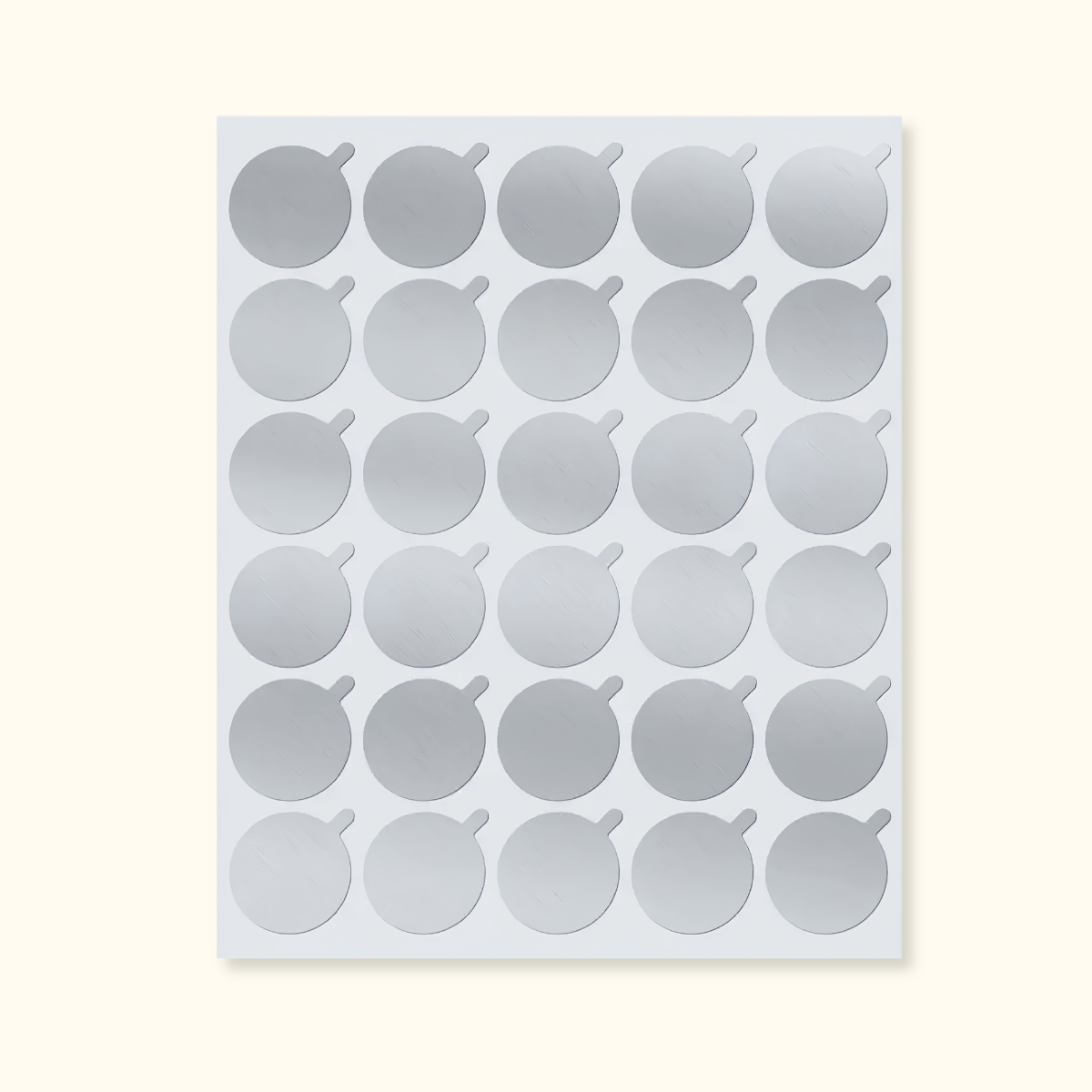 ALUMINUM Round Foil Glue Stickers – 300 PCS