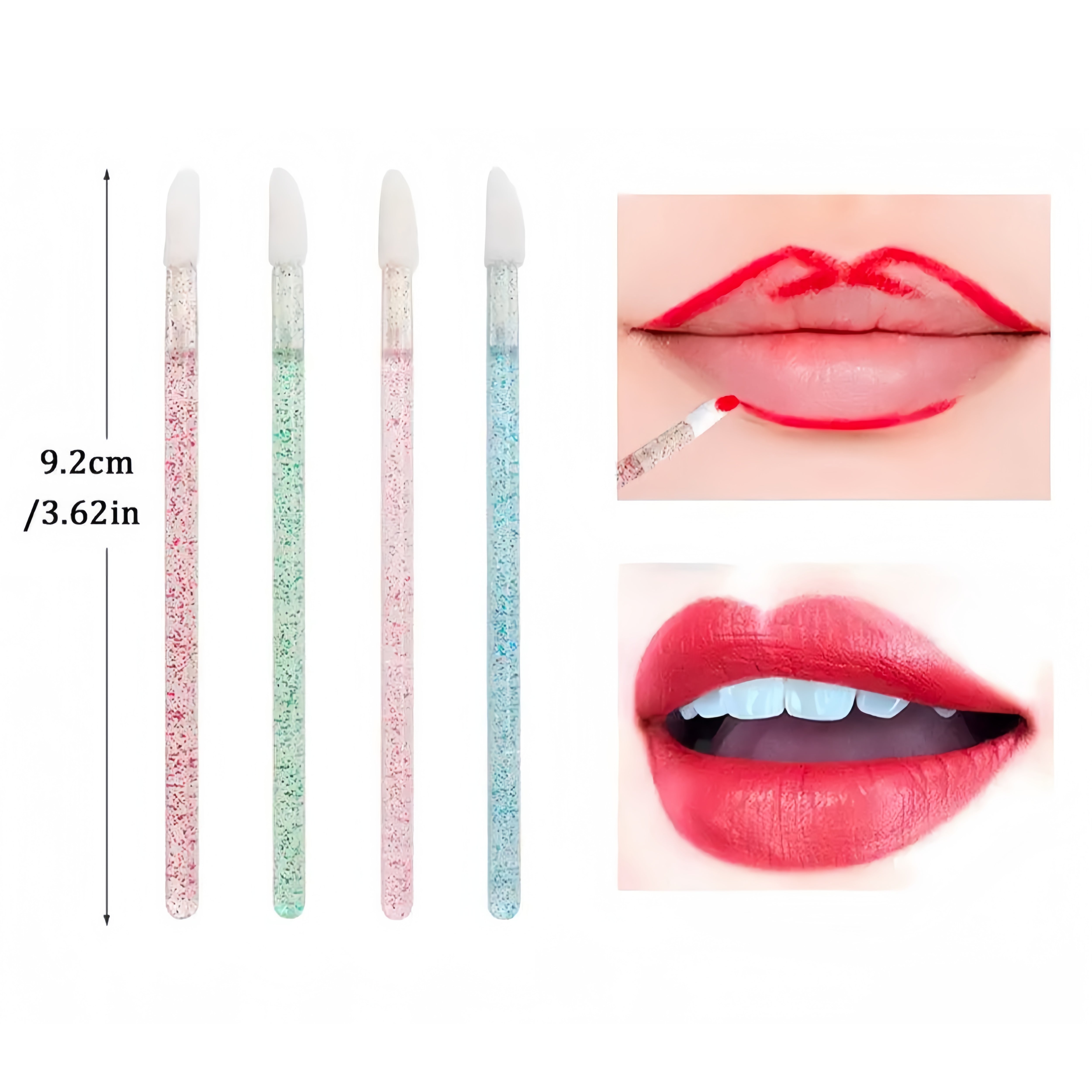 Crystal Handles Lip Glossy Wands Lash Removal Brush 50 PCS