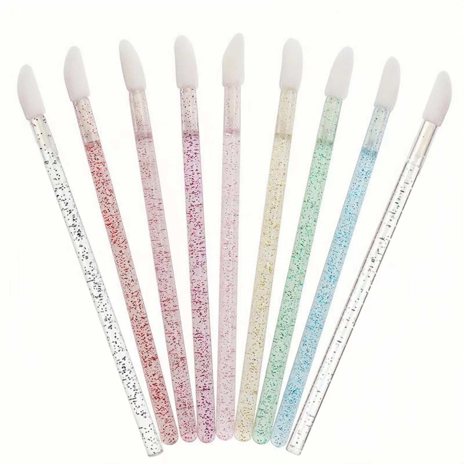 Crystal Handles Lip Glossy Wands Lash Removal Brush 50 PCS