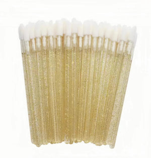Crystal Handles Lip Glossy Wands Lash Removal Brush 50 PCS