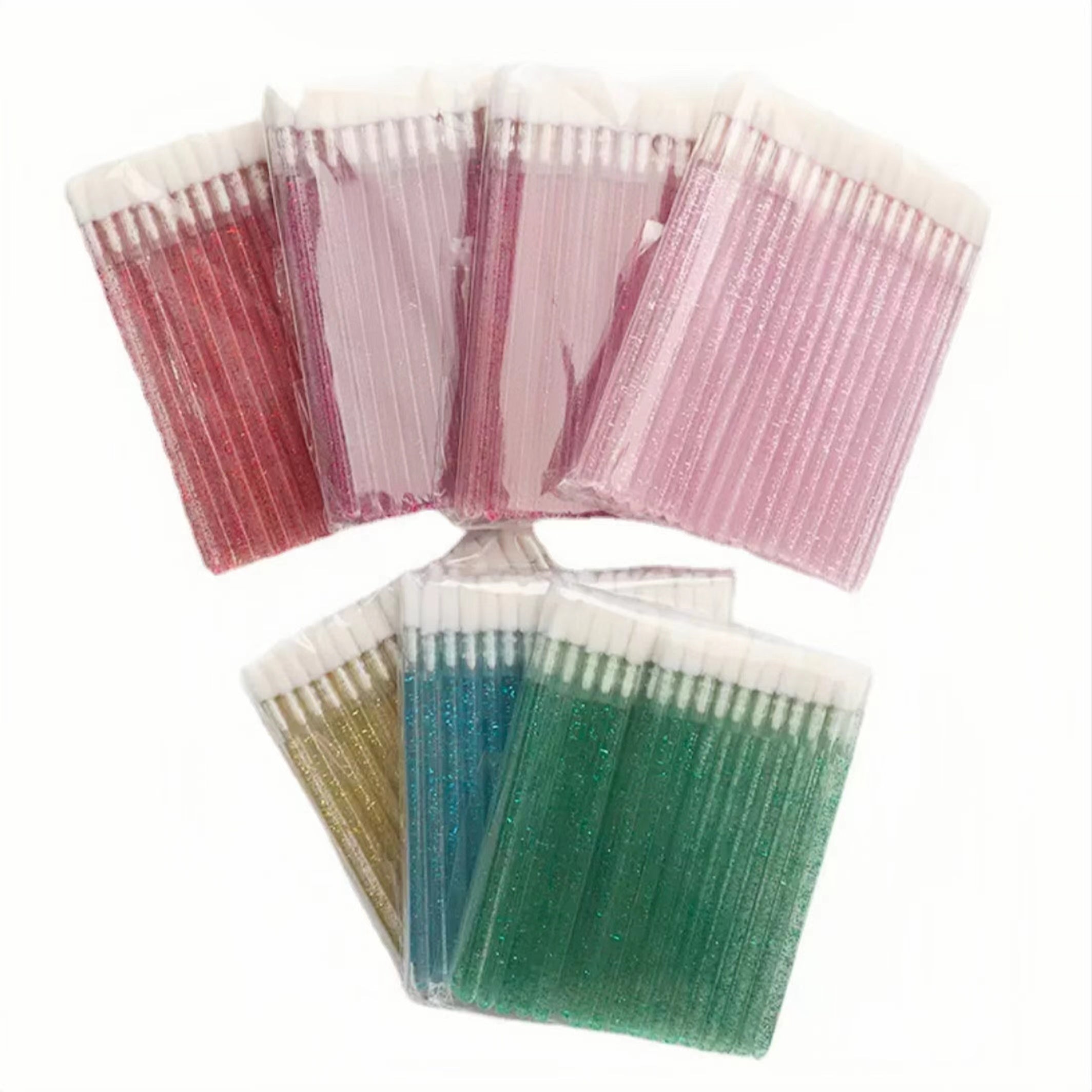 Crystal Handles Lip Glossy Wands Lash Removal Brush 50 PCS