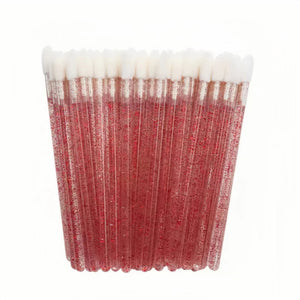 Crystal Handles Lip Glossy Wands Lash Removal Brush 50 PCS