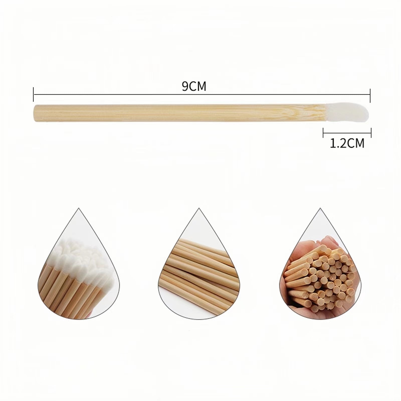 Lint Free Disposable Bamboo Lip Brush 50PCS