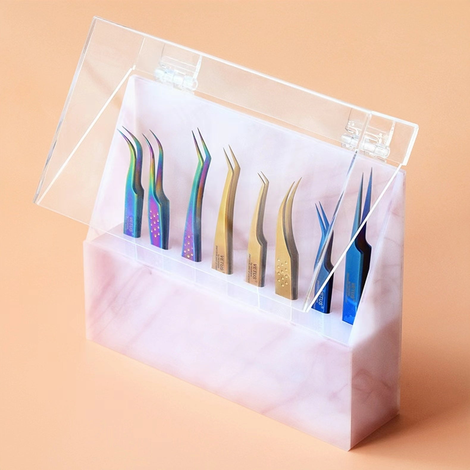 DISPLAY Marble-Style Tweezer Storage Stand – 8 Holes