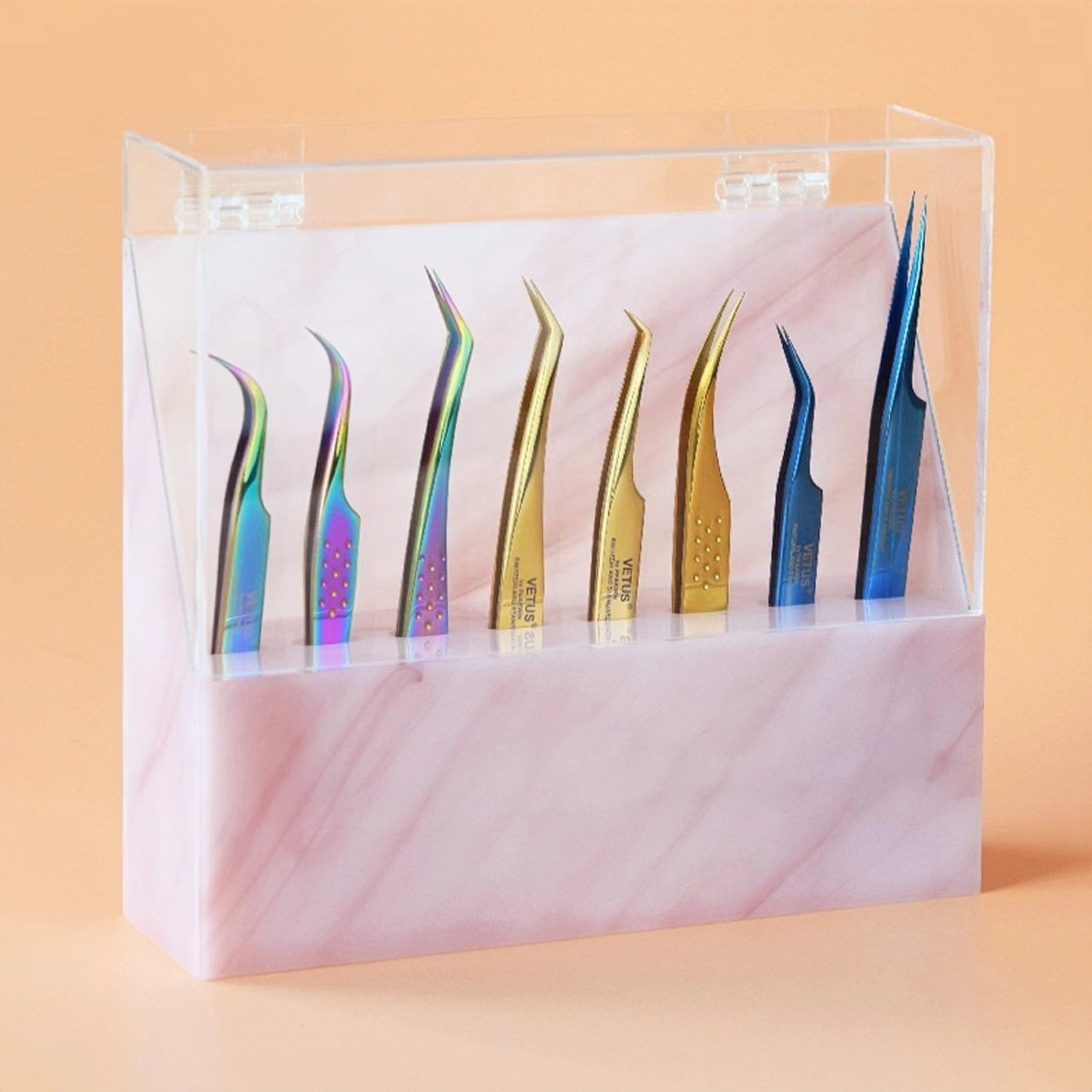 DISPLAY Marble-Style Tweezer Storage Stand – 8 Holes