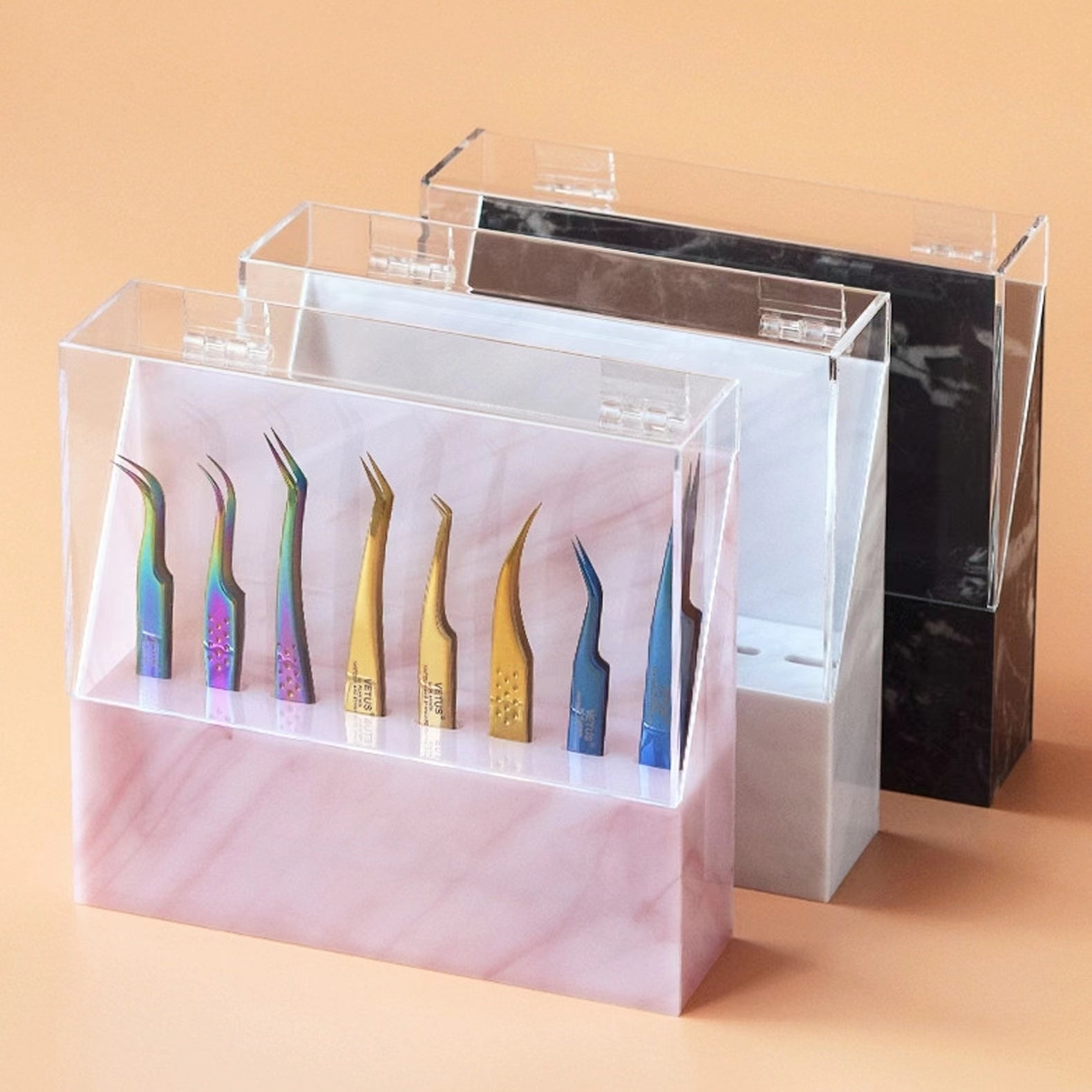DISPLAY Marble-Style Tweezer Storage Stand – 8 Holes